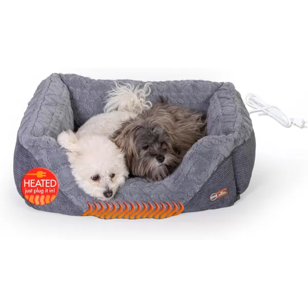 imageKampampH Pet Products ThermoPet Lounge Sleeper Indoor Heated Dog Bed for Small to Medium Dogs ampamp Cats  Automatic Dog Heating Pad Indoor Warm Calming Pillow Bed Machine Washable  Medium 305quotX245quotX9quotGray