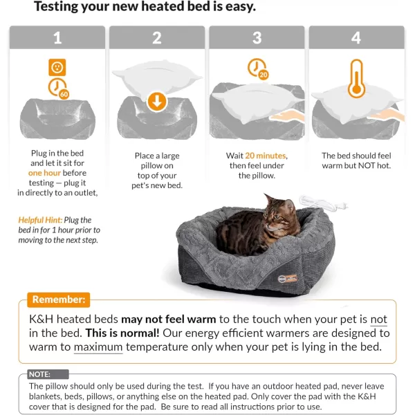 imageKampampH Pet Products ThermoPet Lounge Sleeper Indoor Heated Dog Bed for Small to Medium Dogs ampamp Cats  Automatic Dog Heating Pad Indoor Warm Calming Pillow Bed Machine Washable  Medium 305quotX245quotX9quotGray