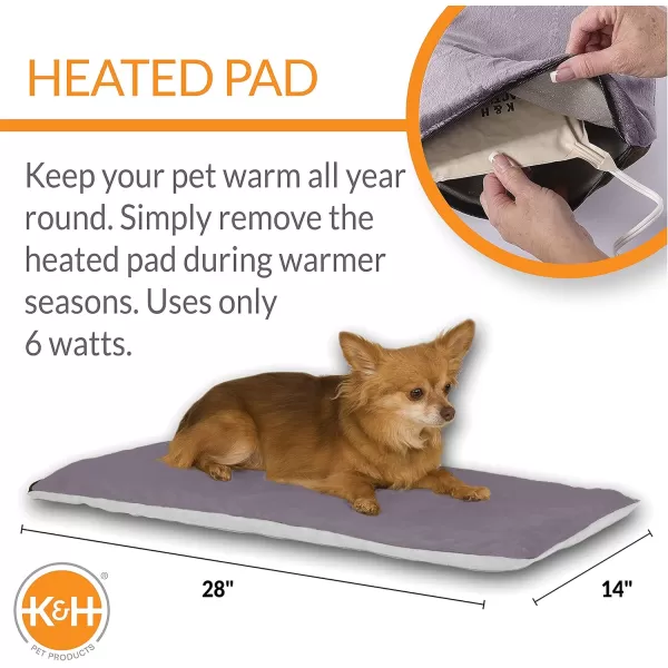 imageKampampH Pet Products ThermoPet Mat Reversible Heated Pet Bed Sage 14 X 28 InchesGray
