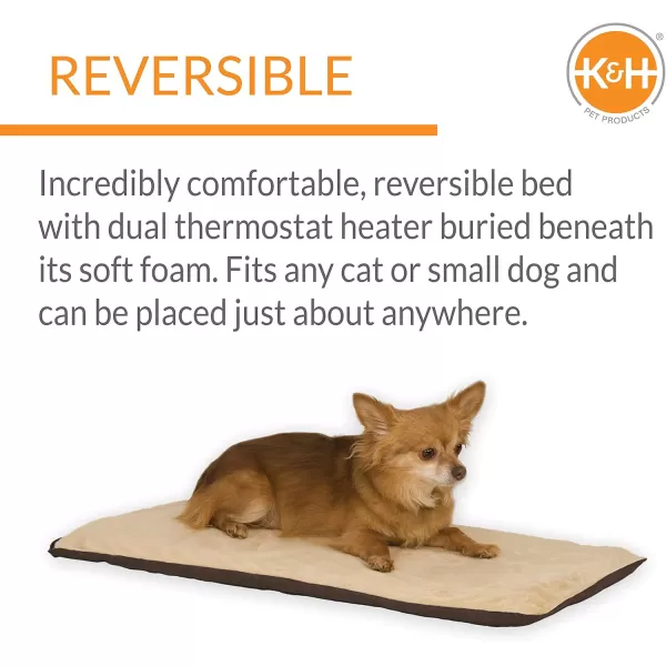 imageKampampH Pet Products ThermoPet Mat Reversible Heated Pet Bed Sage 14 X 28 InchesMocha