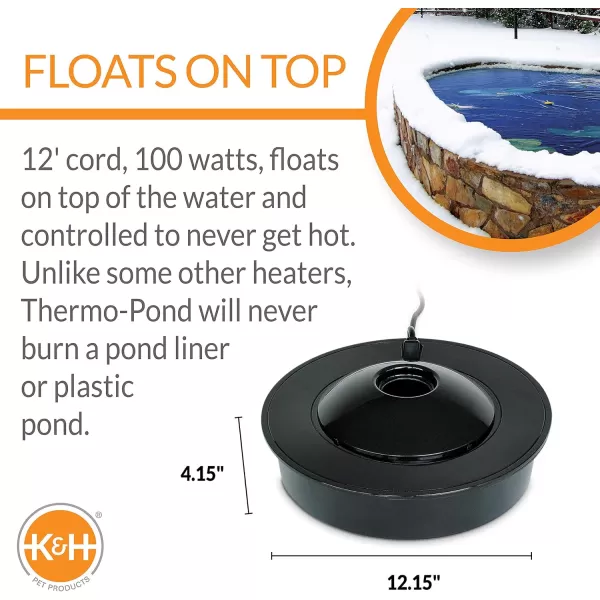imageKampampH Pet Products ThermoPond 30 Pond Deicer Black 100 WattsDeicer