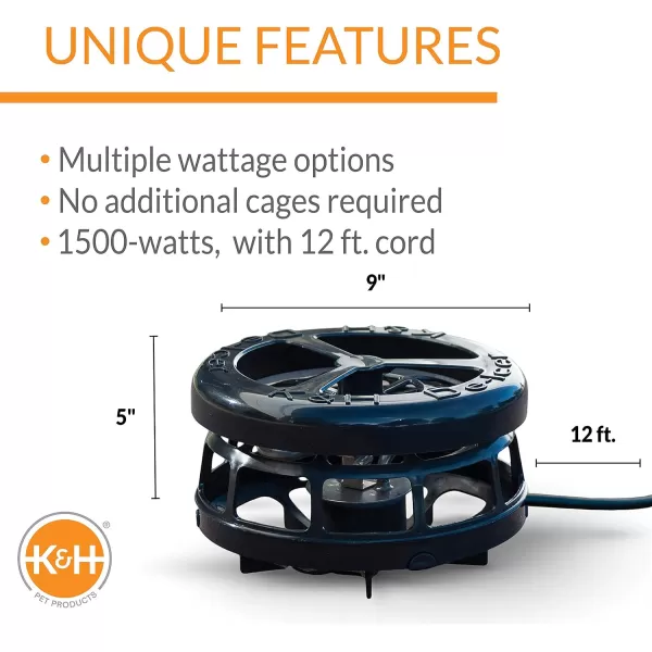 imageKampampH Pet Products ThermoPond Perfect Climate Deluxe Pond Heater Winter Survival Solution for Outdoor Pond Fish Thermostatically Controlled Outdoor Pond Deicer  Black 1500 Watts1500 Watts
