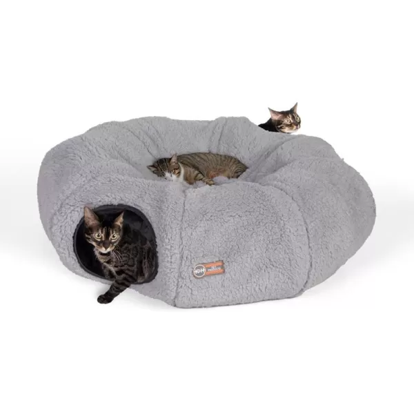 imageKampampH Pet Products Cat Tunnel Bed for Indoor Cats  Donut Tunnel Toy Tube Hideaway Cave with Round Circle Bed Plush Center for Large Cats to Play ampamp Sleep