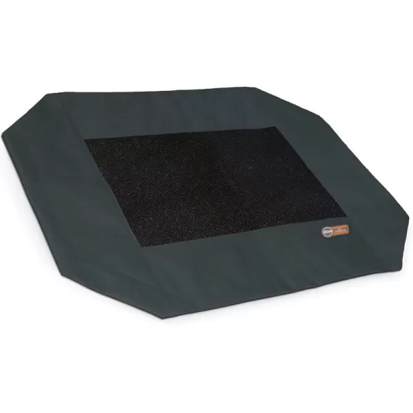 imageKampampH Pet Products Elevated Cooling Outdoor Dog Bed Portable Raised Dog Cot Replacement Cover Only All Weather All Season Gray Large 42 X 30 Inches Cot NOT IncludedCharcoalBlack