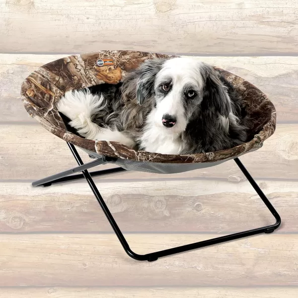 imageKampampH Pet Products Cozy Cot Elevated Pet Bed Dish Chair for Dogs and Cats Machine Washable Gray Large 30 InchesRealtree Edge