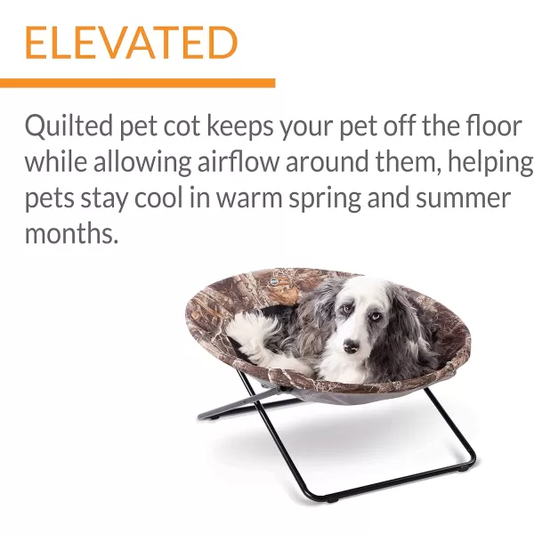 imageKampampH Pet Products Cozy Cot Elevated Pet Bed Dish Chair for Dogs and Cats Machine Washable Gray Large 30 InchesRealtree Edge