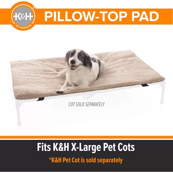 imageKampampH Pet Products Original Dog Cot Microfleece Pad for Outdoor Raised Dog Bed Portable Dog Cot Pad Washable Dog Bed Cot Sold Separately  Tan Fleece Large 420quotL x 300quotW x 20quotTh500L x 320W x 20Th