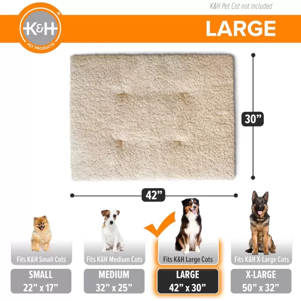 imageKampampH Pet Products Original Dog Cot Microfleece Pad for Outdoor Raised Dog Bed Portable Dog Cot Pad Washable Dog Bed Cot Sold Separately  Tan Fleece Large 420quotL x 300quotW x 20quotTh420L x 300W x 20Th