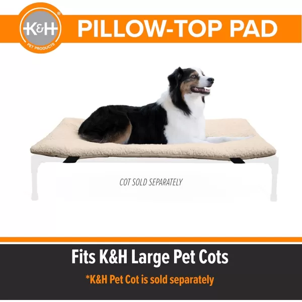 imageKampampH Pet Products Original Dog Cot Microfleece Pad for Outdoor Raised Dog Bed Portable Dog Cot Pad Washable Dog Bed Cot Sold Separately  Tan Fleece Large 420quotL x 300quotW x 20quotTh420L x 300W x 20Th