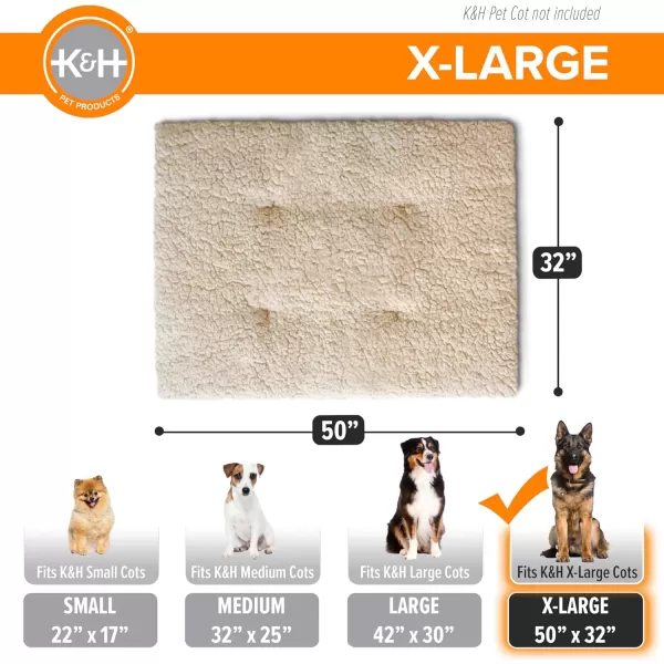 imageKampampH Pet Products Original Dog Cot Microfleece Pad for Outdoor Raised Dog Bed Portable Dog Cot Pad Washable Dog Bed Cot Sold Separately  Tan Fleece Large 420quotL x 300quotW x 20quotTh500L x 320W x 20Th