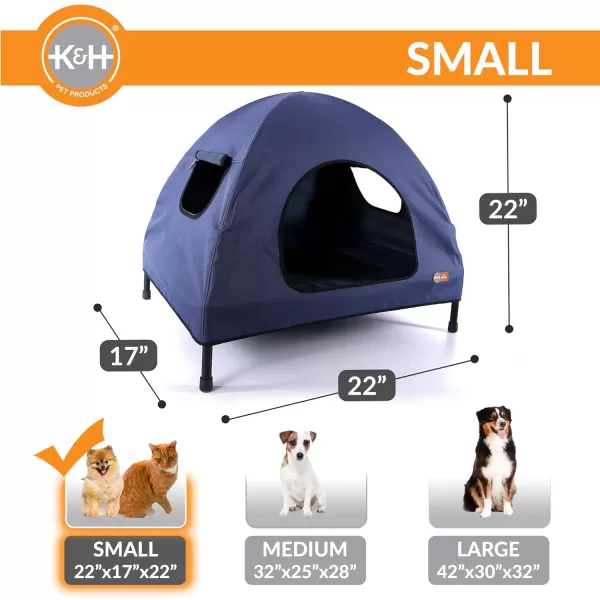 imageKampampH Pet Products Original Pet Cot Tent Portable Dog House Dog Shade ampamp Weather Shelter Elevated Cot Dog Bed Navy Blue Large 30 X 42 X 32 Inches220L x 170W x 220Th