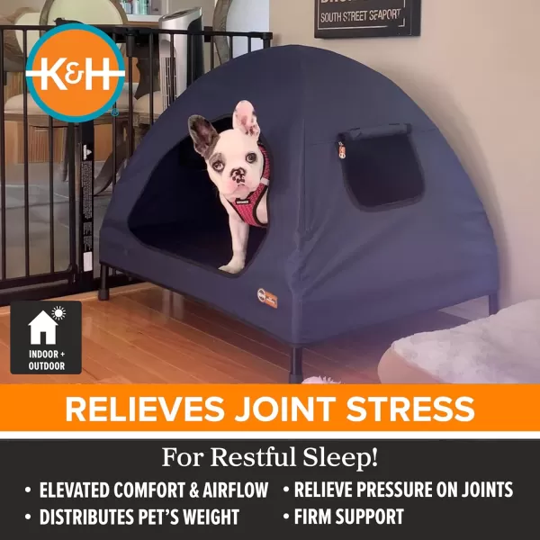 imageKampampH Pet Products Original Pet Cot Tent Portable Dog House Dog Shade ampamp Weather Shelter Elevated Cot Dog Bed Navy Blue Large 30 X 42 X 32 Inches220L x 170W x 220Th