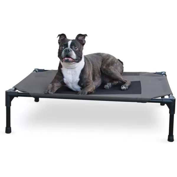 imageKampampH Pet Products Cooling Elevated Dog Bed Outdoor Raised Dog Bed with Washable Breathable Mesh Dog Cot Bed NoSlip Rubber Feet Portable Dog Cot Indoor Outdoor Dog Bed Medium CharcoalBlack Mesh