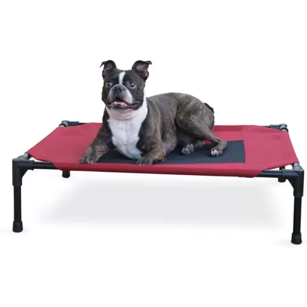 imageKampampH Pet Products Cooling Elevated Dog Bed Outdoor Raised Dog Bed with Washable Breathable Mesh Dog Cot Bed NoSlip Rubber Feet Portable Dog Cot Indoor Outdoor Dog Bed Medium RedBlack Mesh