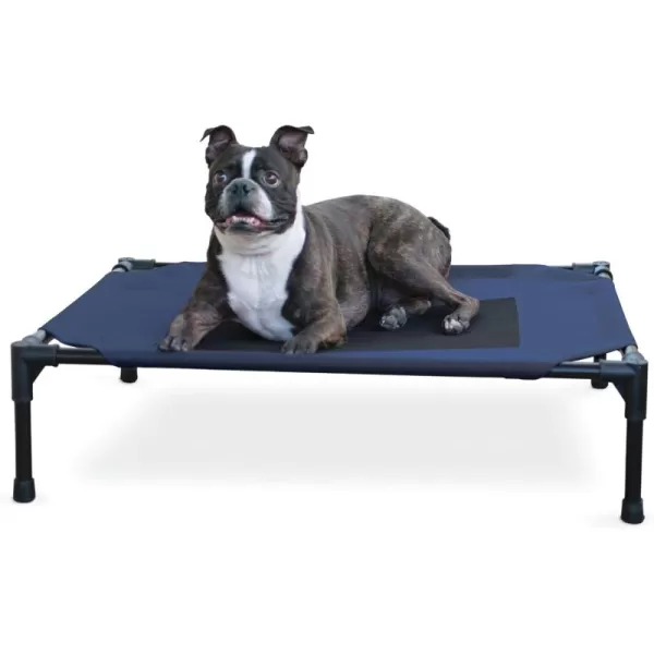 imageKampampH Pet Products Cooling Elevated Dog Bed Outdoor Raised Dog Bed with Washable Breathable Mesh Dog Cot Bed NoSlip Rubber Feet Portable Dog Cot Indoor Outdoor Dog Bed Medium BlueBlack Mesh