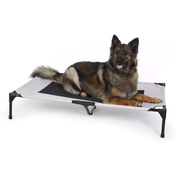 imageKampampH Pet Products Dog Cots Beds for Large Dog Elevated Outdoor Dog Cot Bed Raised Dog Hammock Cooling Bed Washable Portable Dog Cot Heavy Duty Durable Metal Frame XLarge TaupeBlack Mesh