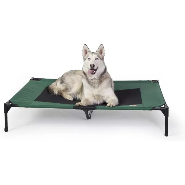 imageKampampH Pet Products Dog Cots Beds for Large Dog Elevated Outdoor Dog Cot Bed Raised Dog Hammock Cooling Bed Washable Portable Dog Cot Heavy Duty Durable Metal Frame XLarge GreenBlack Mesh