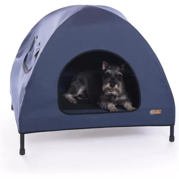 imageKampampH Pet Products Original Pet Cot Tent Portable Dog House Dog Shade ampamp Weather Shelter Elevated Cot Dog Bed Navy Blue Large 30 X 42 X 32 Inches320L x 250W x 280Th