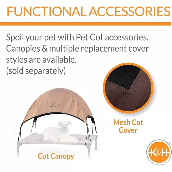 imageKampampH Pet Products Comfy Pet Cot Elevated Cat ampamp Dog Cot Bed NoSlip Rubber Feet Portable Dog or Cat Hammock Cot  ChocolateTan Small 17 X 22 X 7 Inches