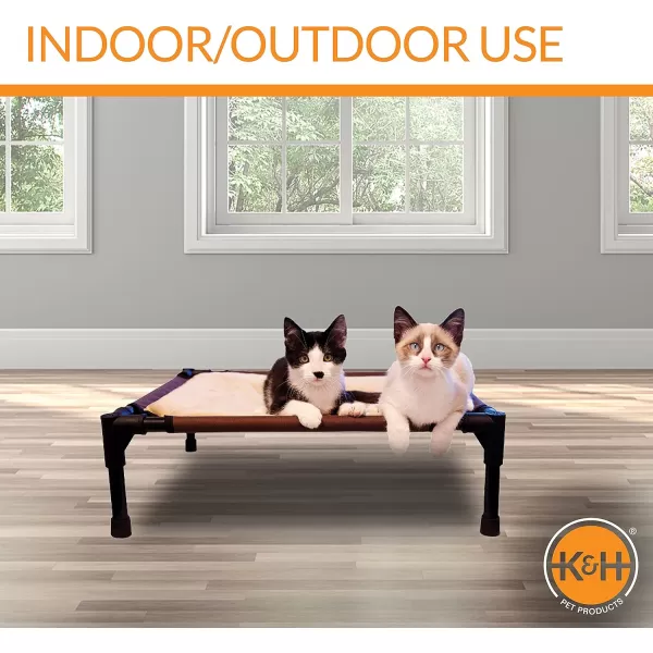 imageKampampH Pet Products Comfy Pet Cot Elevated Cat ampamp Dog Cot Bed NoSlip Rubber Feet Portable Dog or Cat Hammock Cot  ChocolateTan Small 17 X 22 X 7 Inches