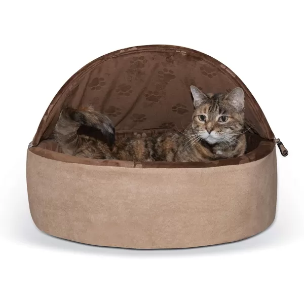 imageKampampH Pet Products SelfWarming Kitty Bed Hooded Pet Bed for Cats or Dogs BlueGray Large 20 InchesChocolateTan