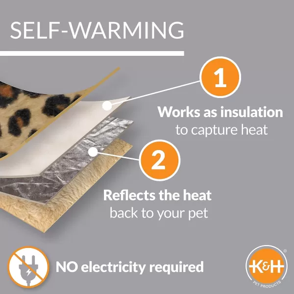 imageKampampH Pet Products SelfWarming Nuzzle Nest Pet Bed for Cats or Dogs LeopardTan 19 Inches