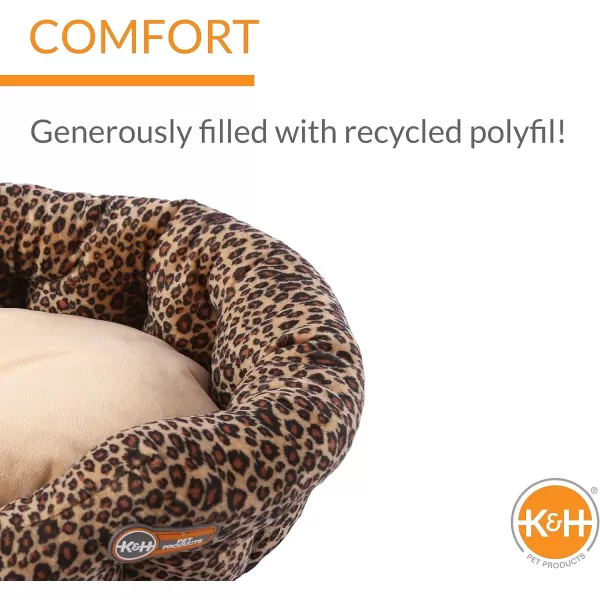 imageKampampH Pet Products SelfWarming Nuzzle Nest Pet Bed for Cats or Dogs LeopardTan 19 Inches