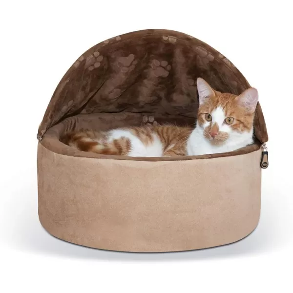 imageKampampH Pet Products SelfWarming Kitty Bed Hooded Pet Bed for Cats or Dogs BlueGray Large 20 InchesChocolateTan