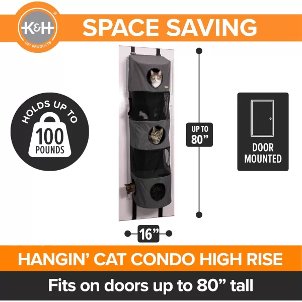 imageKampampH Pet Products Hangin Cat Condo Door Mounted Cat Furniture Cat Tree Classy Gray 5 Story High Rise5 Story Condo High Rise