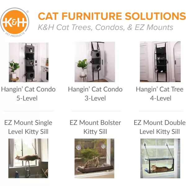imageKampampH Pet Products Hangin Cat Condo Door Mounted Cat Furniture Cat Tree Classy Gray 5 Story High Rise5 Story Condo High Rise