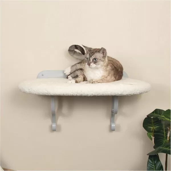 imageKampampH Pet Products Universal Wall Mount Cat Shelf Perch for Indoor Cats Floating Cat Bed Hammock for Kittens or Adults Play or Sleep  Perch No Bolster Natural 24 X 14 InchesNo Bolster