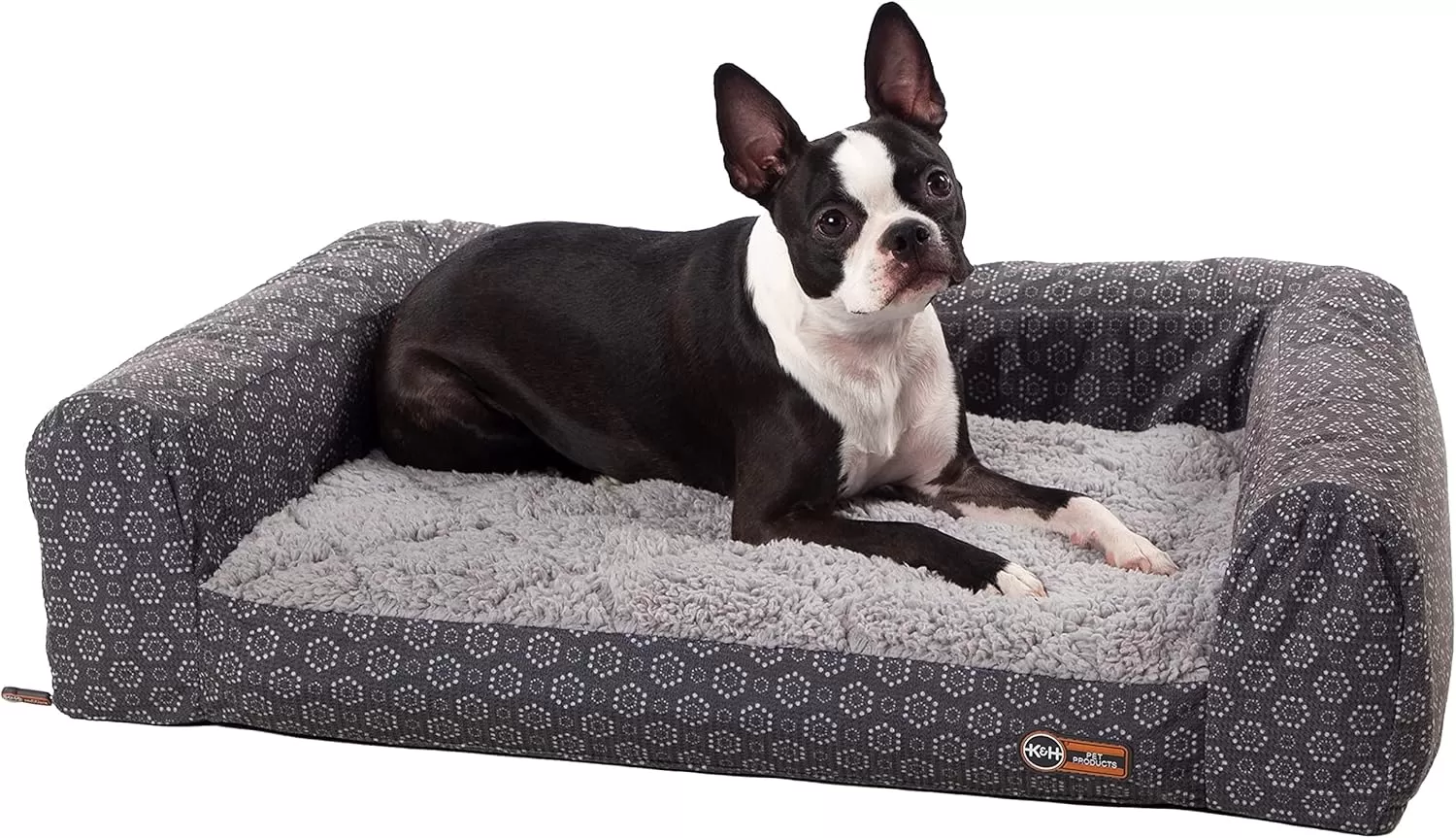 imageKampampH Pet Products Air Sofa Inflatable Dog Bed Lightweight Air Mattress Pet Bed IndoorOutdoor Bed for Seniors Camping Travel and More GrayGeo Flower Small 18 X 24 InchesGrayGeo Flower