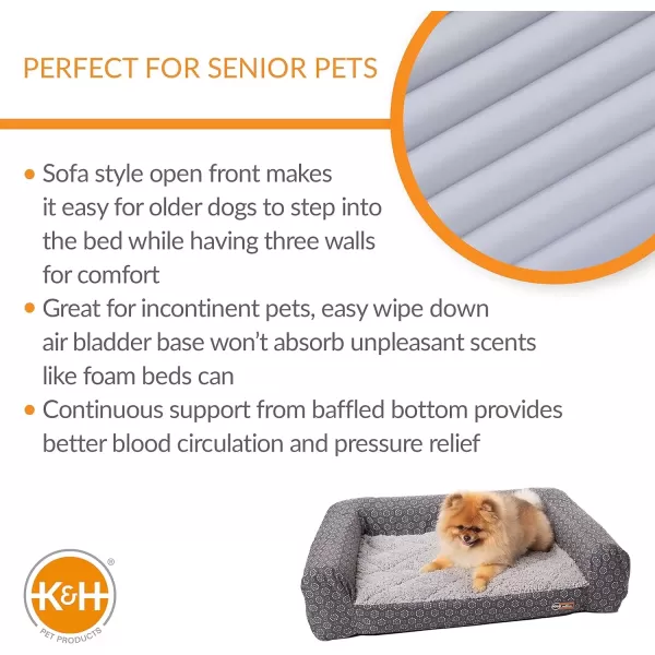 imageKampampH Pet Products Air Sofa Inflatable Dog Bed Lightweight Air Mattress Pet Bed IndoorOutdoor Bed for Seniors Camping Travel and More GrayGeo Flower Small 18 X 24 InchesGrayGeo Flower