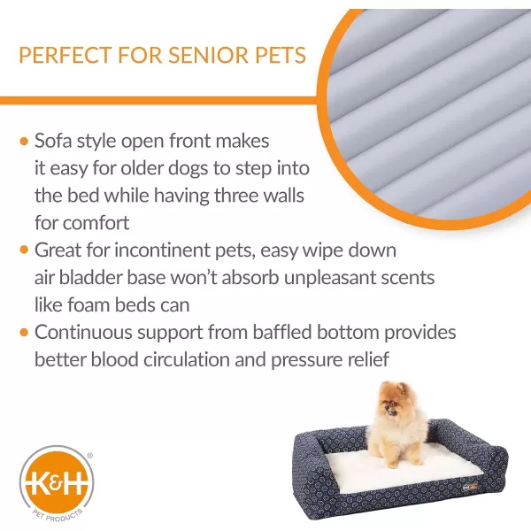 imageKampampH Pet Products Air Sofa Inflatable Dog Bed Lightweight Air Mattress Pet Bed IndoorOutdoor Bed for Seniors Camping Travel and More GrayGeo Flower Small 18 X 24 InchesNavyGeo Flower