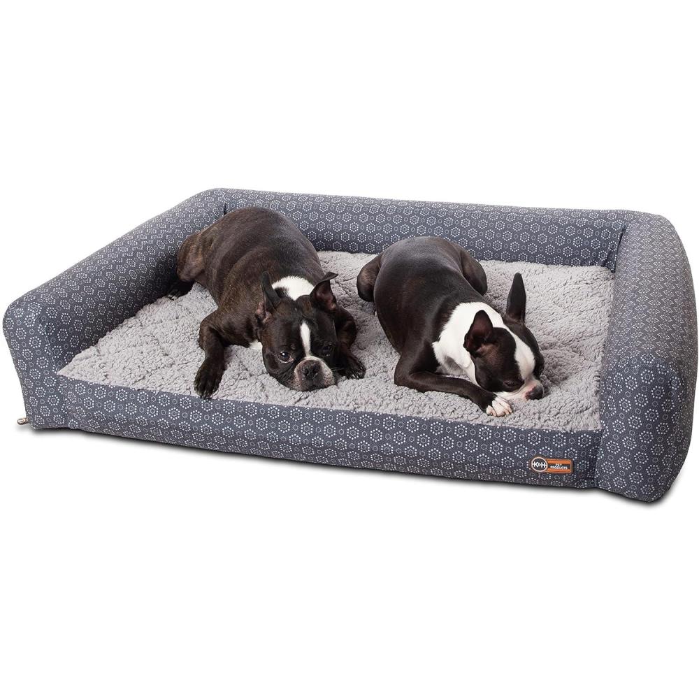 imageKampampH Pet Products Air Sofa Inflatable Dog Bed Lightweight Air Mattress Pet Bed IndoorOutdoor Bed for Seniors Camping Travel and More GrayGeo Flower Medium 27 X 36 Inches