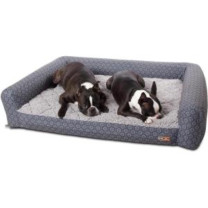 imageKampampH Pet Products Air Sofa Inflatable Dog Bed Lightweight Air Mattress Pet Bed IndoorOutdoor Bed for Seniors Camping Travel and More GrayGeo Flower Medium 27 X 36 Inches