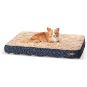imageKampampH Pet Products QuiltTop Superior Orthopedic Bed GrayGeo Flower Large 35 X 46 InchesNavyGeo Flower