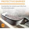 imageKampampH Pet Products EZ Mount ThermoKitty Sill Heated Window Cat Bed Heated Cat Hammock for Large Cats ExtraDeep Cat Perch Gray 27quot X 10quot X 11quot