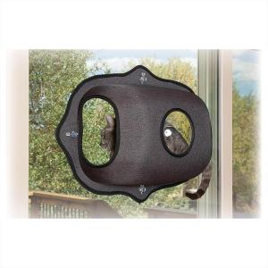imageKampampH Pet Products EZ Mount Window Bubble Pod Kitty Sill Window Sill Cat Bed Cat Perch Cat Hammock with Lookout Bubble Window Tan 27 X 20 InchesClassy Dark Gray