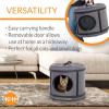 imageKampampH Pet Products Mod Capsule SoftSided Pet Carrier for Cats Breathable Cat Travel Carrier Removable Mesh Door Collapsible Small Pet Travel Safety Car Seat  Gray 17 X 17 X 155 Inches