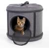 imageKampampH Pet Products Mod Capsule SoftSided Pet Carrier for Cats Breathable Cat Travel Carrier Removable Mesh Door Collapsible Small Pet Travel Safety Car Seat  Gray 17 X 17 X 155 Inches