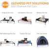 imageKampampH Pet Products Elevated Outdoor Dog Cot Bed Raised Cooling Bed with Washable Breathable Mesh for Large Dogs Portable Raised Platform Pet Bed Heavy Duty Metal Frame Hammock Bed Jumbo Gray