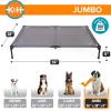 imageKampampH Pet Products Elevated Outdoor Dog Cot Bed Raised Cooling Bed with Washable Breathable Mesh for Large Dogs Portable Raised Platform Pet Bed Heavy Duty Metal Frame Hammock Bed Jumbo Gray