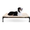 imageKampampH Pet Products Original Elevated Pet Cot Tan with Microfleece PadChocolateBlack Mesh