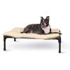 imageKampampH Pet Products Original Elevated Pet Cot Tan with Microfleece PadChocolateBlack Mesh