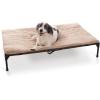 imageKampampH Pet Products Original Elevated Pet Cot Tan with Microfleece PadChocolateBlack Mesh