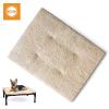 imageKampampH Pet Products Original Elevated Pet Cot Tan with Microfleece PadChocolateBlack Mesh