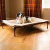 imageKampampH Pet Products Original Elevated Pet Cot Tan with Microfleece PadChocolateBlack Mesh