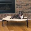 imageKampampH Pet Products Original Elevated Pet Cot Tan with Microfleece PadChocolateBlack Mesh