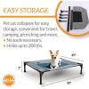 imageKampampH Pet Products Original Elevated Pet Cot Tan with Microfleece PadGrayBlack Mesh